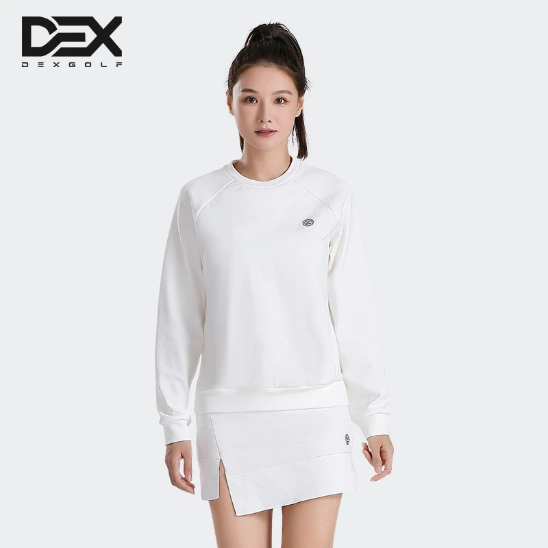 DEXGOLF高尔夫服装女士卫衣套装秋冬圆领卫衣包臀裙两件套保暖