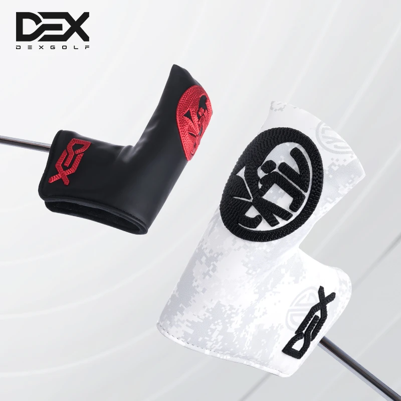 DEXGOLF韩国高尔夫球杆套一字推杆套立体刺绣L型磁铁吸合帽套