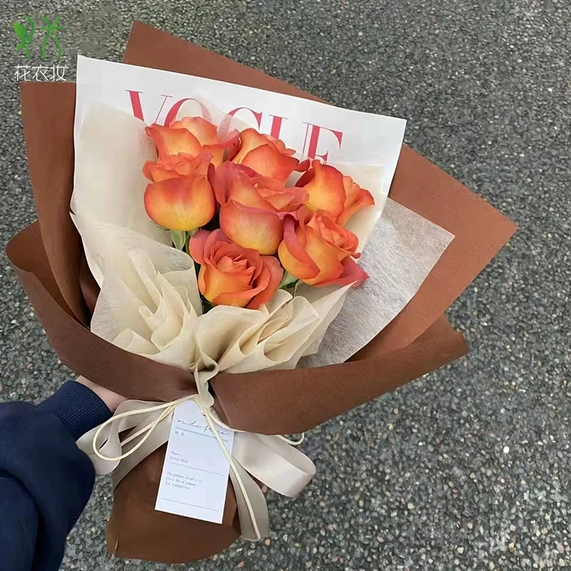 花衣妆风华纸纯色牛皮纸焦糖色花束花艺鲜花材料半成品包装纸