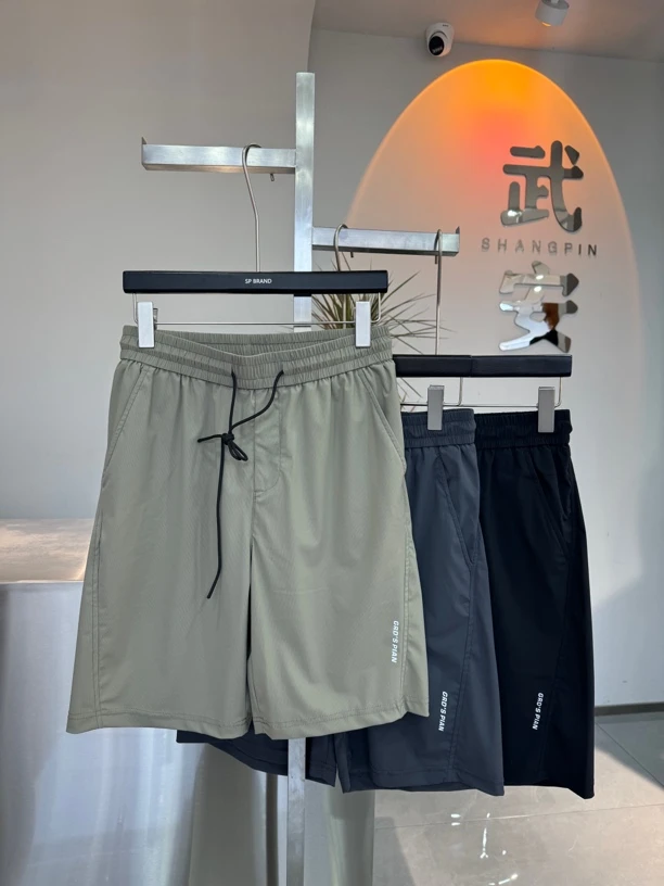 5801松紧腰简约休闲短裤凉感轻薄男士五分裤