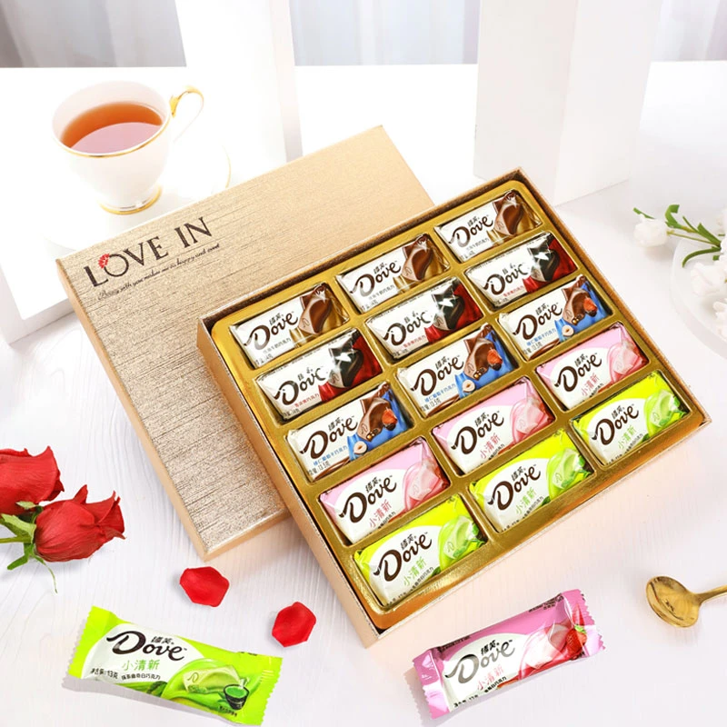 德芙5口味15条愉悦金色礼盒 巧克力礼盒零食 送女朋友家人 办公室