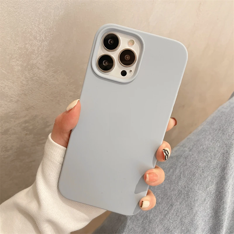 纯色苹果14promax液态硅胶新款iphone13超薄防摔全包15软壳简约