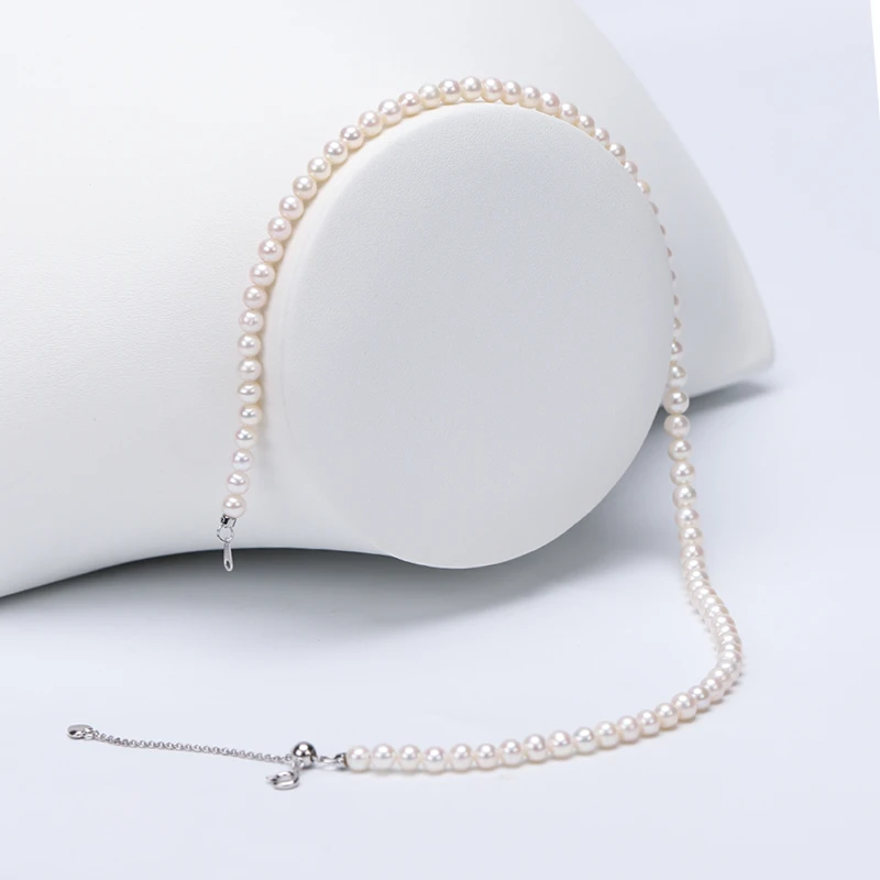 淡月湾S1033 【小樱花】淡水无核珍珠项链5-6mm S925银扣/合金夹头
