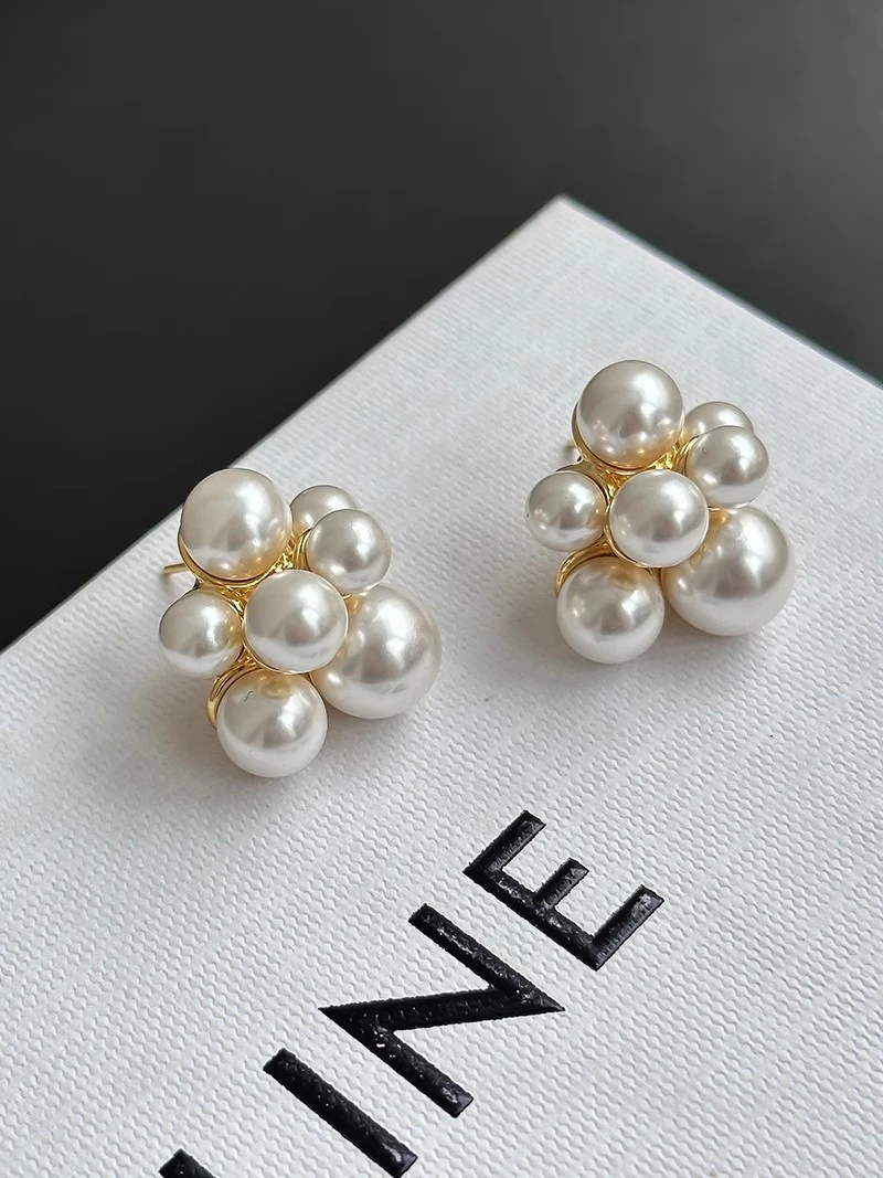 铜合金仿珍珠耳饰 淑女气质百搭珠珠时尚春日浪漫精致  耳钉 温柔