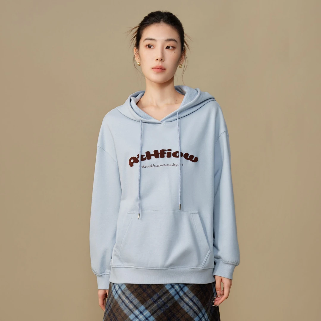 独束【小余专属】独束大码女装美式连帽卫衣帽衫24DS84256