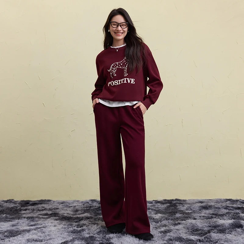 独束微胖大码女装休闲时尚运动款宽松百搭秋冬款卫衣24DS84638