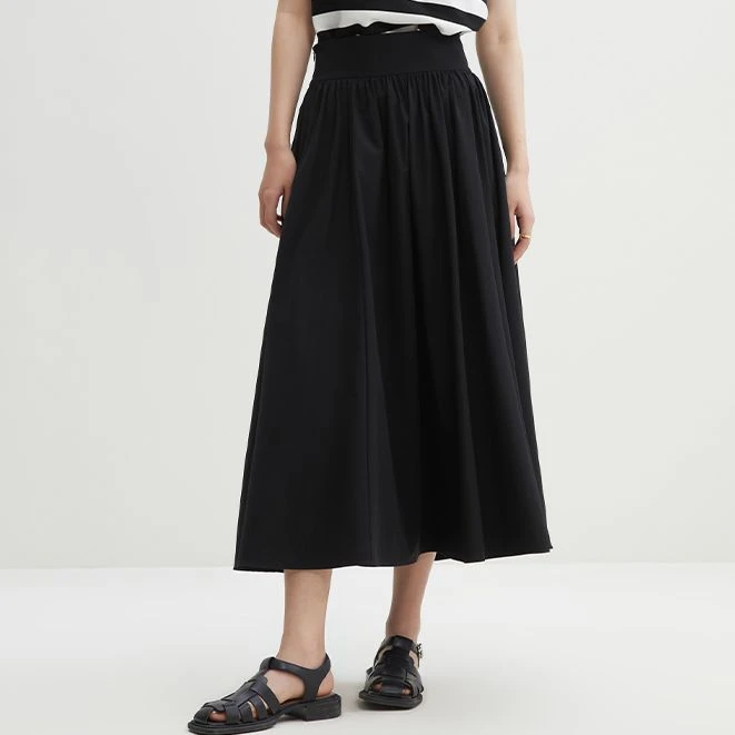 独束微胖大码女装通勤风简约经典百搭时尚高腰A字半身裙24DS82101