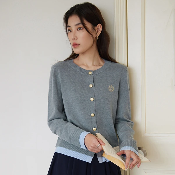 独束微胖M大码女装气质百搭通勤风长袖毛针织衫24DS81139