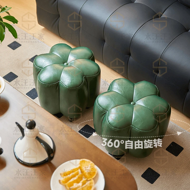【花蕾凳】轮滑新中式矮凳玄关换鞋凳客厅茶几凳待客凳