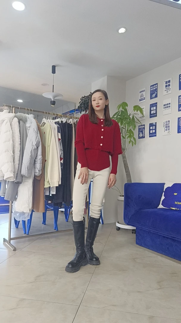 加绒修身小脚裤子