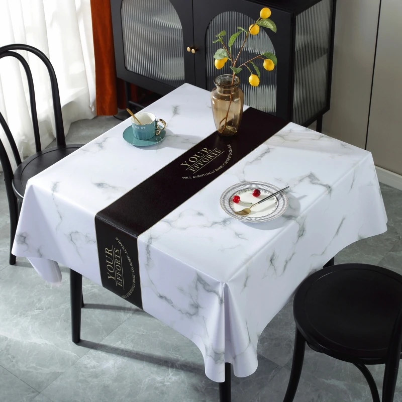 桌布正方形防水防油免洗防烫北欧正方桌家用长方形pvc茶几桌台布