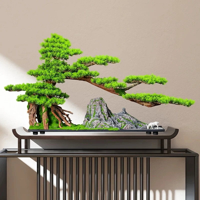 高端罗汉松造型地景树室内植物庭院迎客松真树老桩客厅办公室盆栽