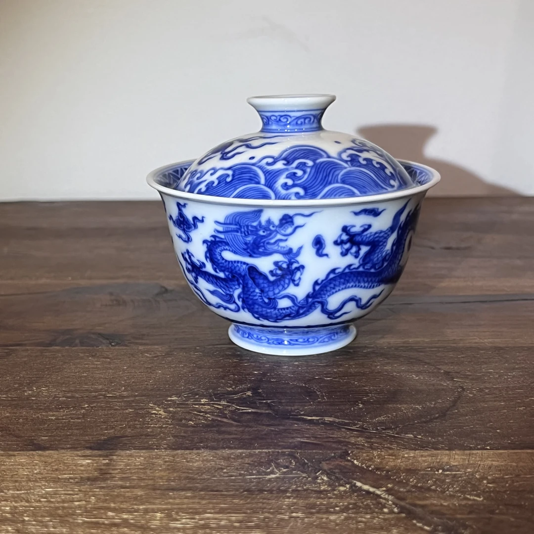 望月双龙盖碗 窑哥说器