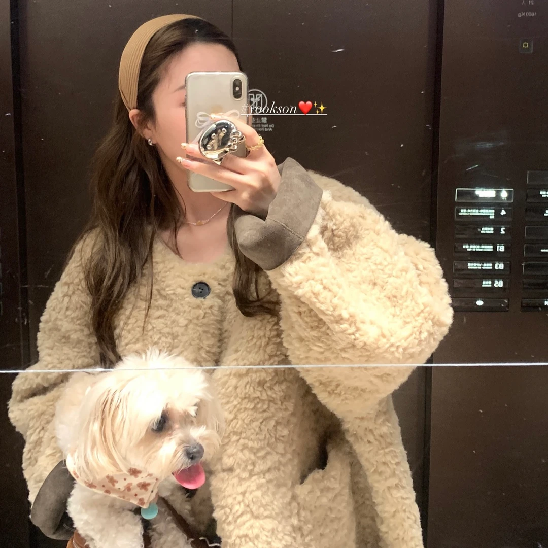 冬季宽松慵懒风毛毛外套女冬保暖休闲外套上衣13