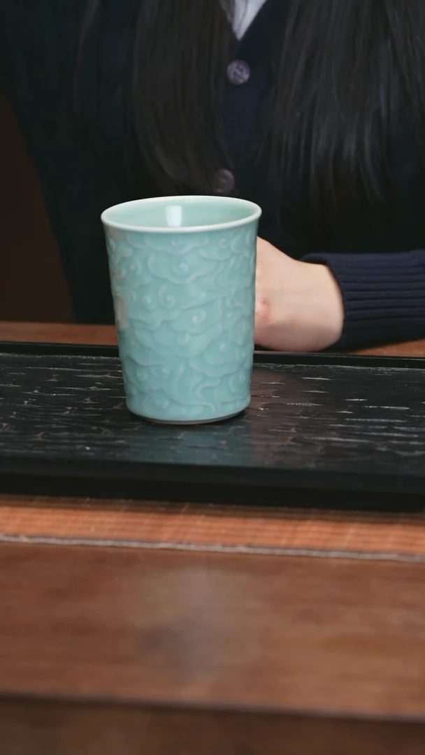 【闪购商品】LY宝丰宋官窑纯手工汝瓷祥云可乐杯