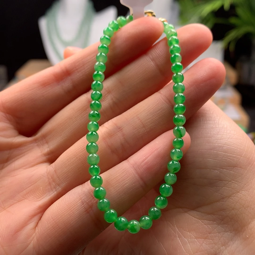 翡翠手链未镶嵌天然缅甸A货翡翠