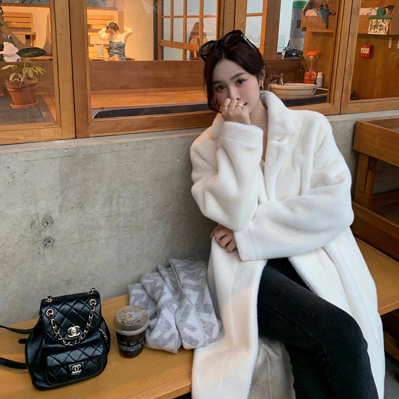 女神貂环保毛毛绒加厚皮毛一体大衣女高级感染尖毛毛外套2023新款