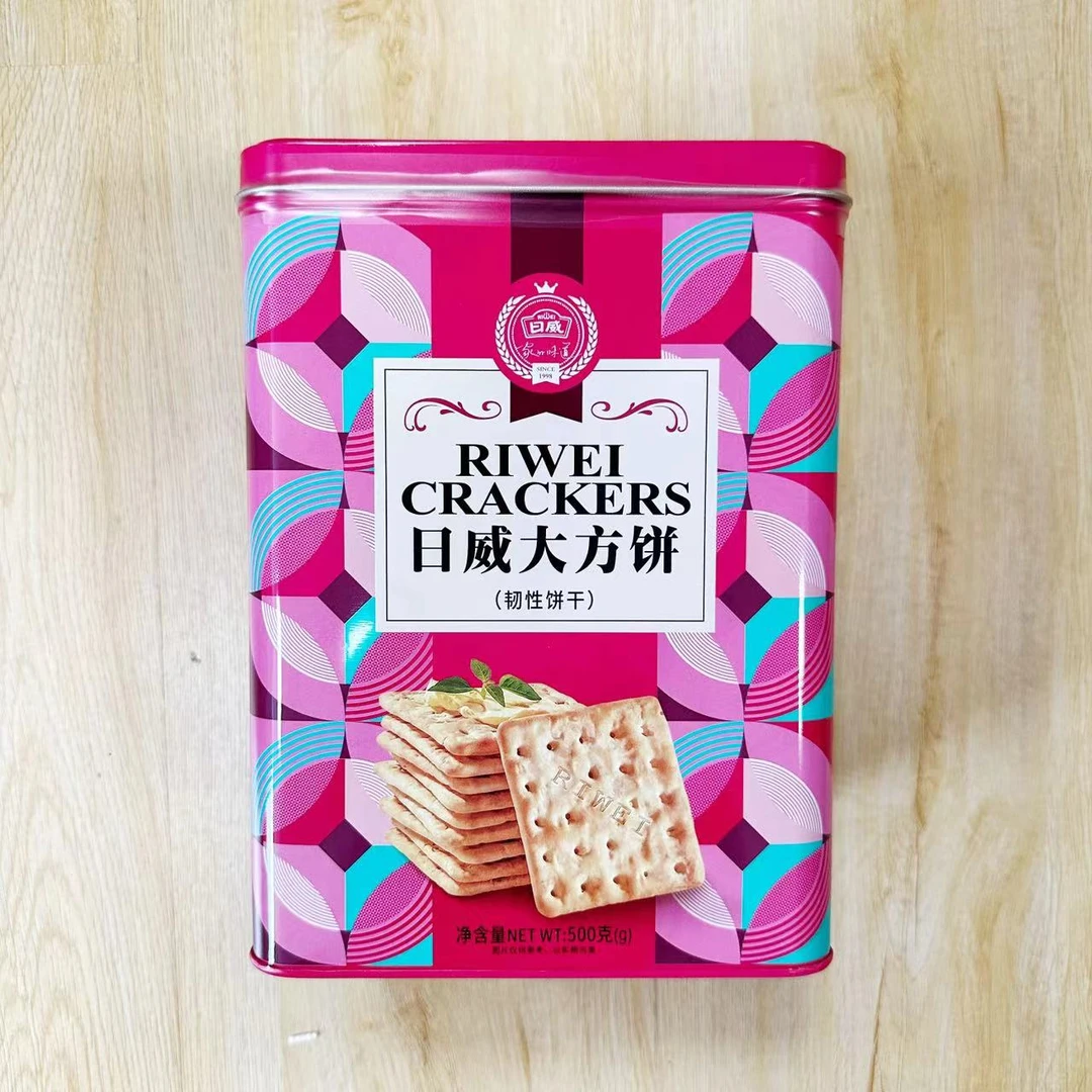 日威大方饼盒装500g早餐充饥网红下午茶休闲小零食