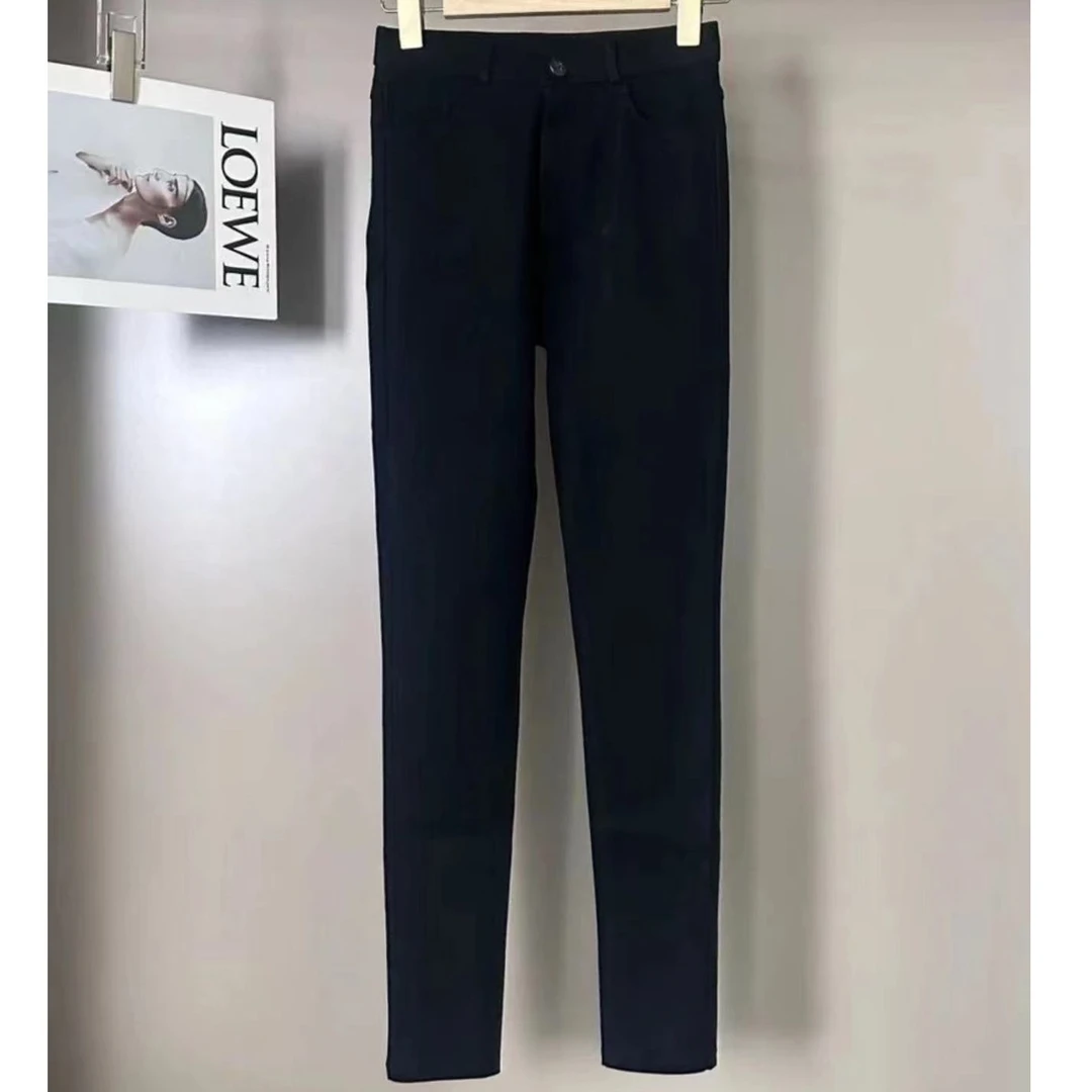 【宽松休闲】2024秋季新款宽松长裤显瘦弹力修身小黑裤QN6805