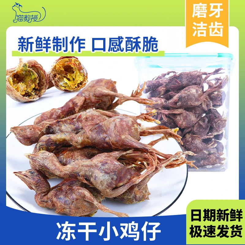 猫教授猫咪零食桶装冻干小鸡仔洁齿宠物食品补充营养磨牙解馋