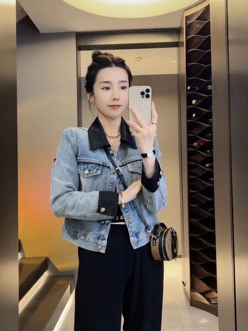 【大静静】时尚休闲显瘦百搭牛仔外套DJJ1024