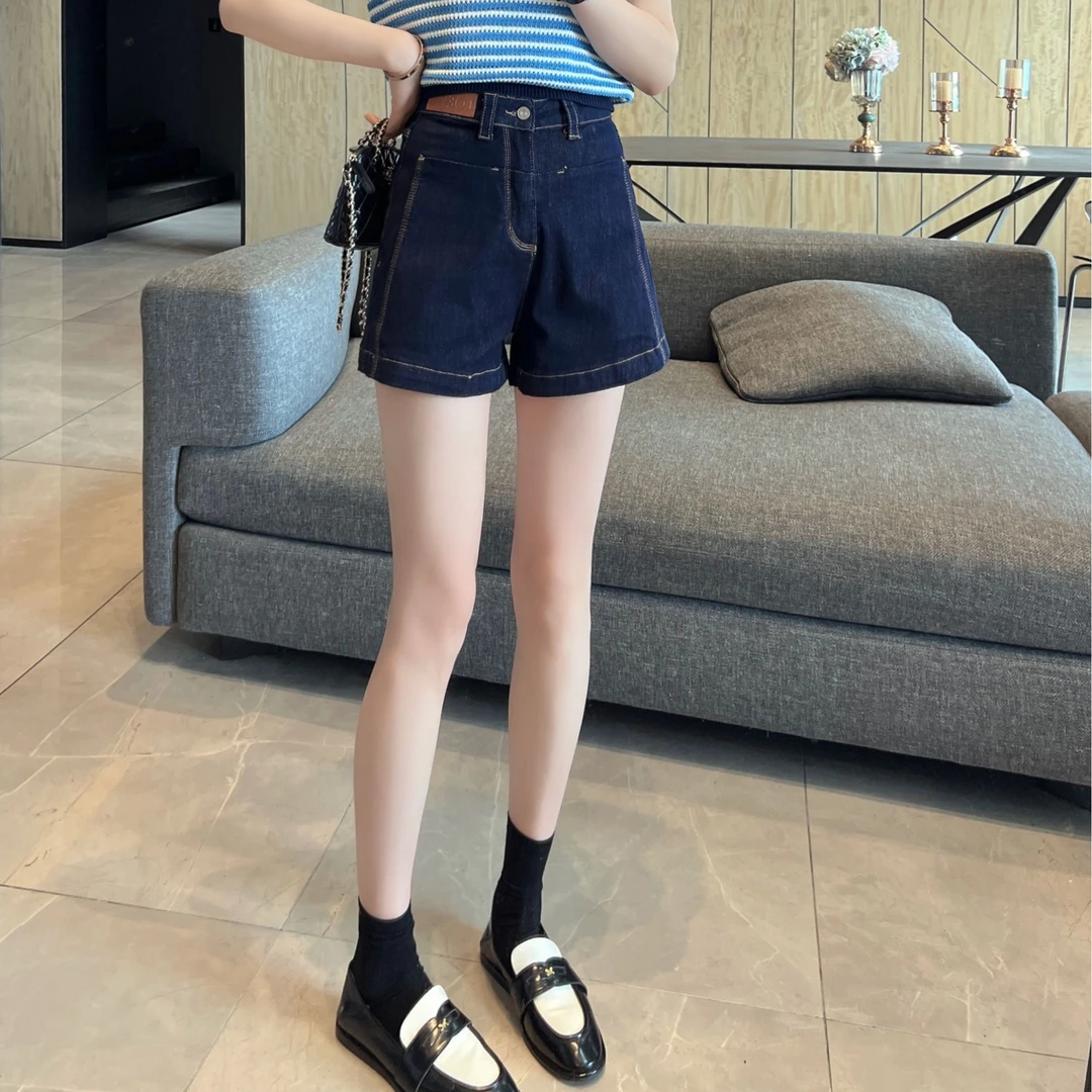 【大静静】时尚高腰微弹高级感复古短裤