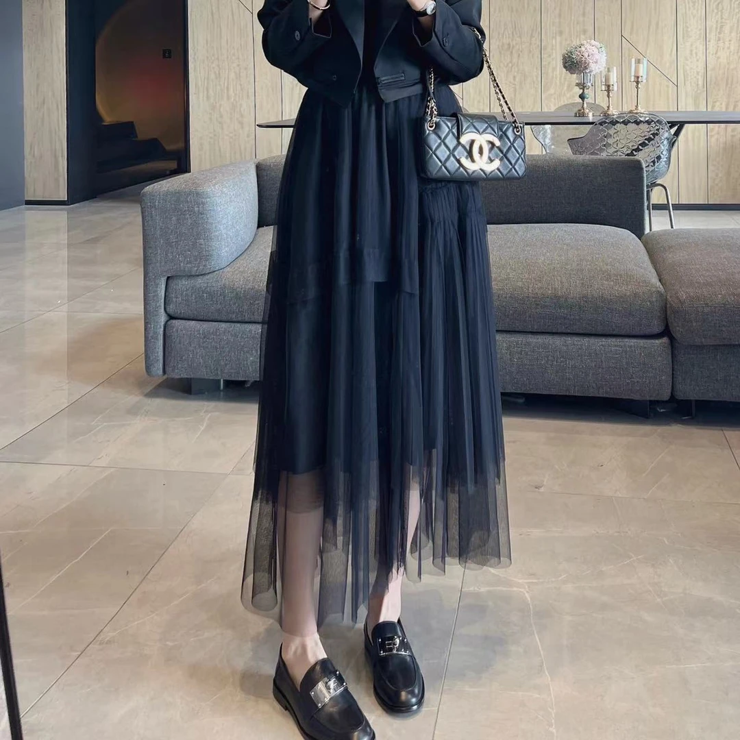 【大静静】不规则纱裙仙女半身裙