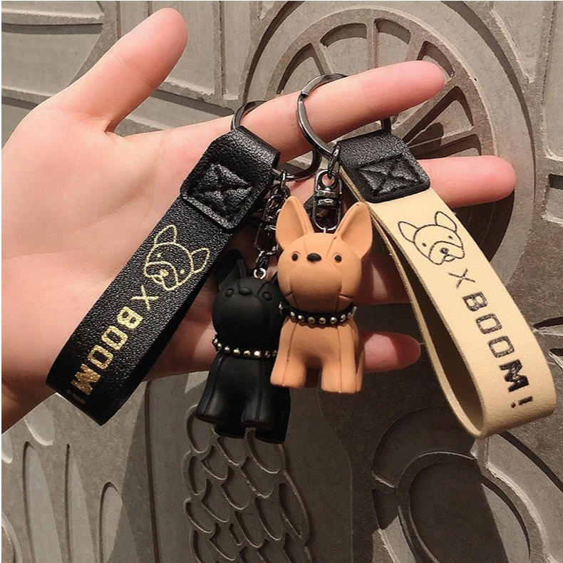 法斗犬卡通汽车钥匙扣网红可爱公仔钥匙链挂件书包小挂饰