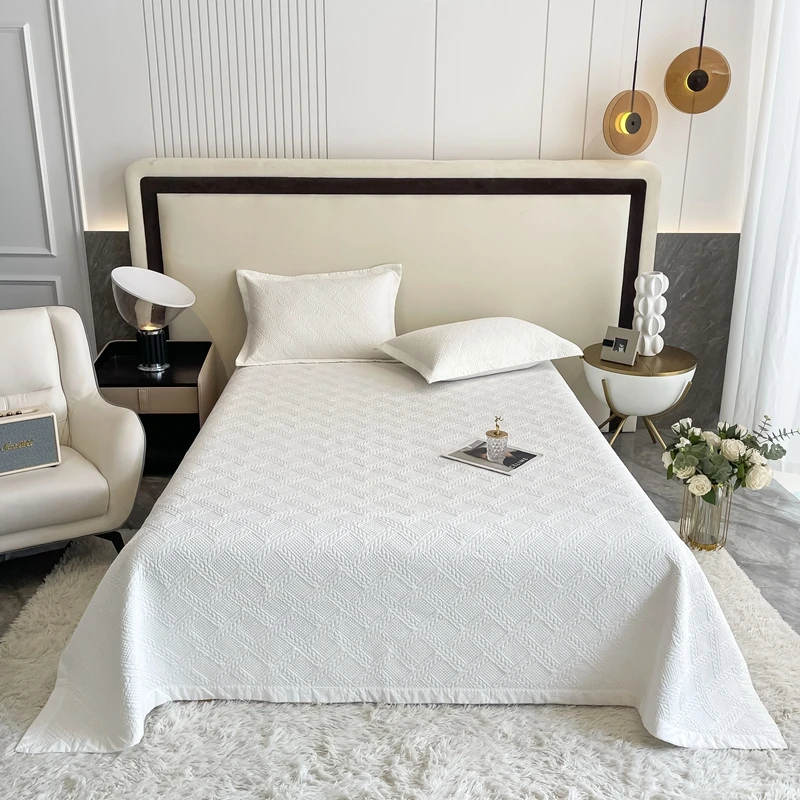 【穗穗平安】斜纹麦穗全棉床盖三件套