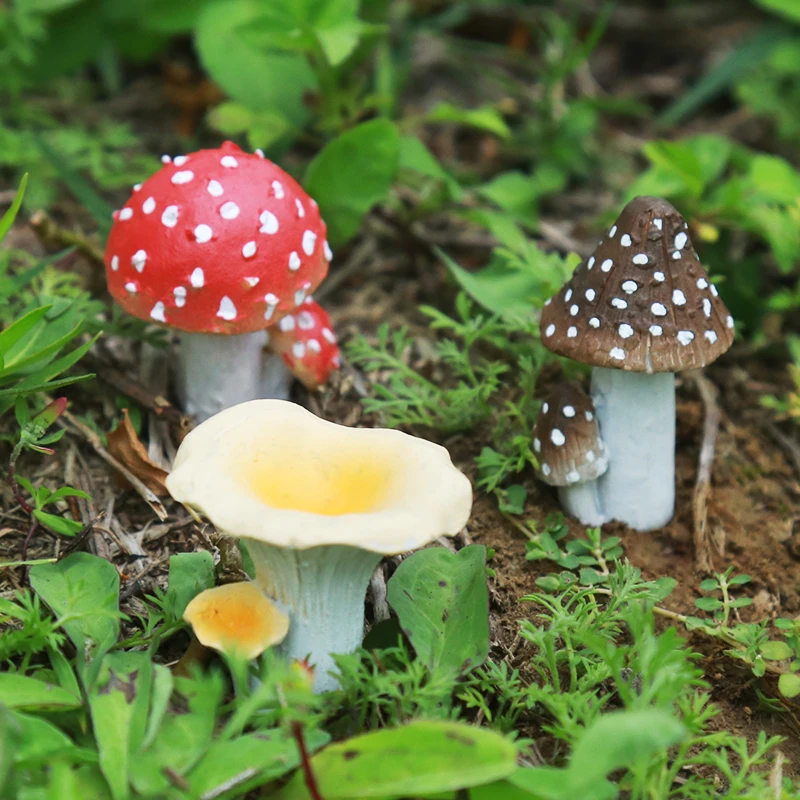 户外花园造景仿真蘑菇摆件家居庭院草坪阳台盆景苔藓微景观蓝色