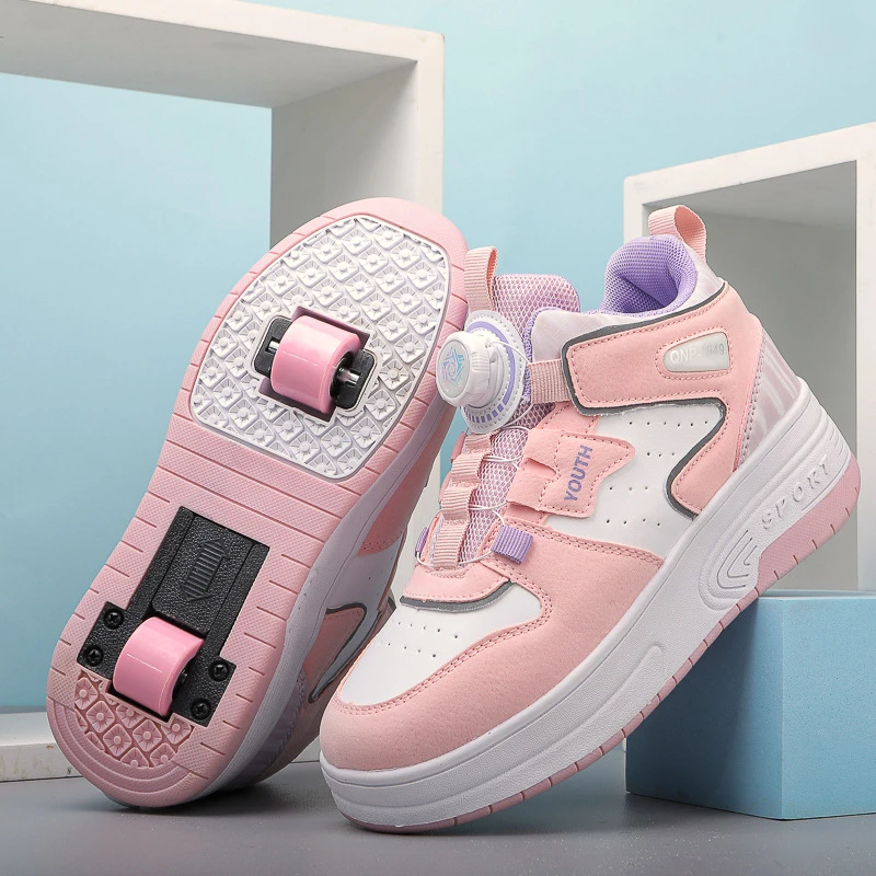 女童暴走鞋2025新款儿童鞋子大童学生双轮运动鞋暴走轮滑鞋6-12岁