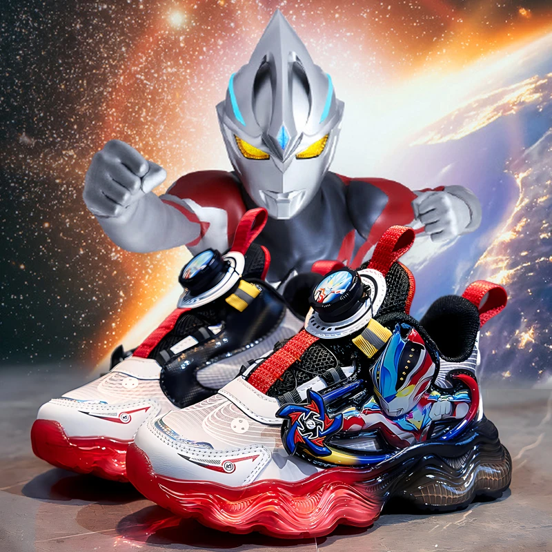 儿童鞋子奥特曼发光男童鞋2025秋冬款新款加绒二棉运动鞋冬季棉鞋