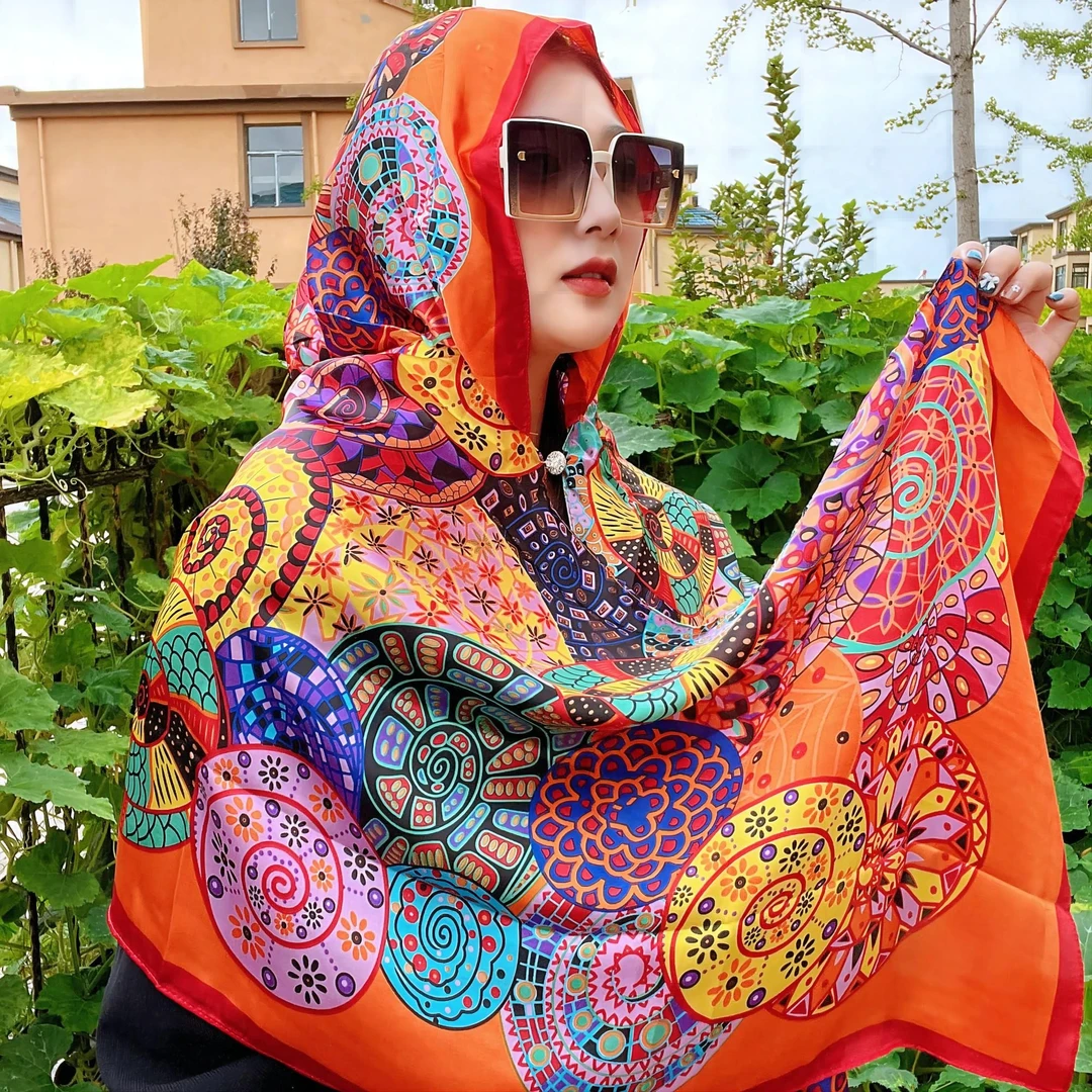 民族风女士丝巾夏季薄款爆款2023新款外搭洋气防晒头巾高档披肩