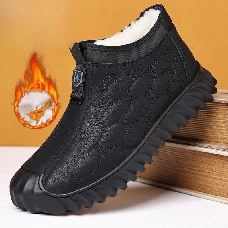 【专柜正品】秋冬加绒保暖一脚蹬皮面时尚休闲百搭棉靴