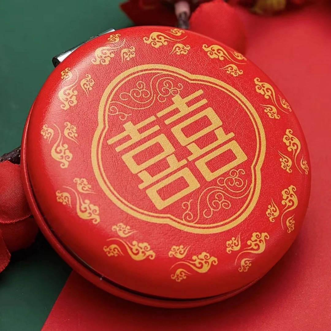 20*结婚陪嫁化妆镜子一对流苏红色喜镜女方备婚婚庆