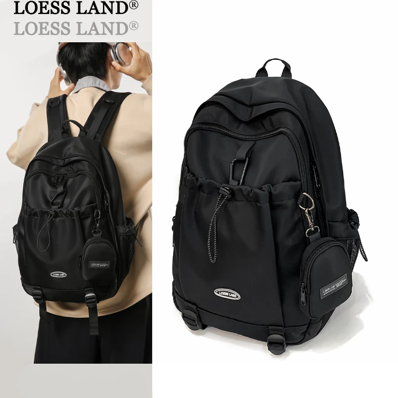 LOESSLAND双肩包高级原创设计百搭校园时尚电脑双肩包书包容量大