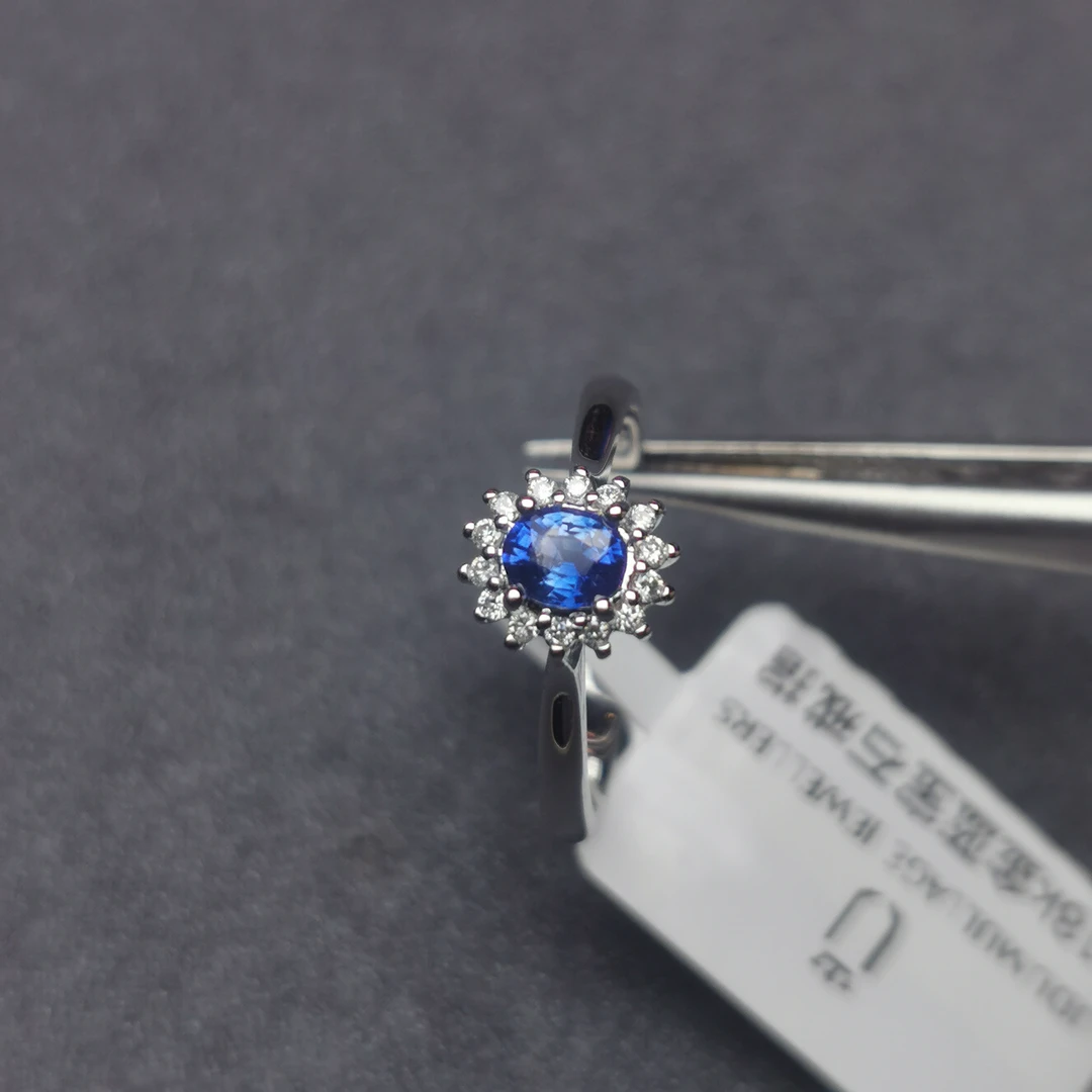 0226 S（00936644）/18K金蓝宝石戒指12号圈口-主石0.33ct