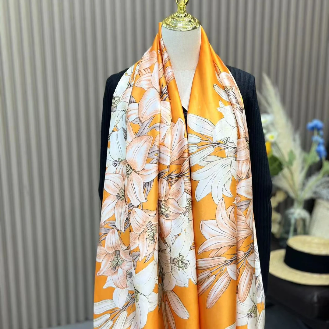 【浪漫之星】A175*75香云缎 时尚高端气质印花长巾