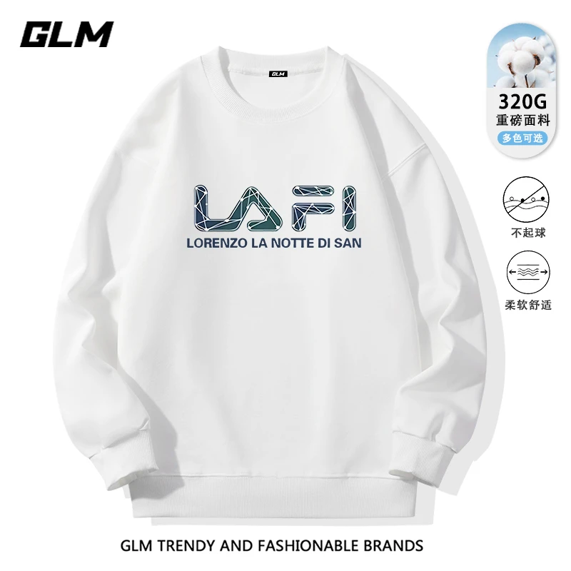 GLM潮牌秋冬季卫衣男款女款休闲运动长袖大码情侣上衣打底衫-LAFI