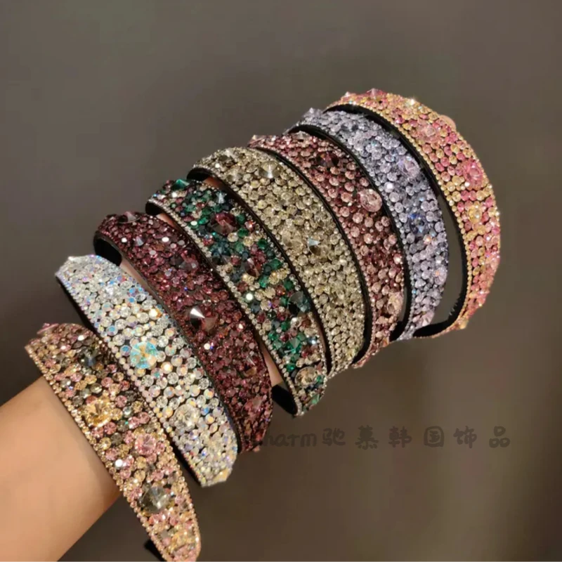 韩国东大门施家水晶头箍压发宽发箍气质防滑高颅顶显脸小碎发发箍