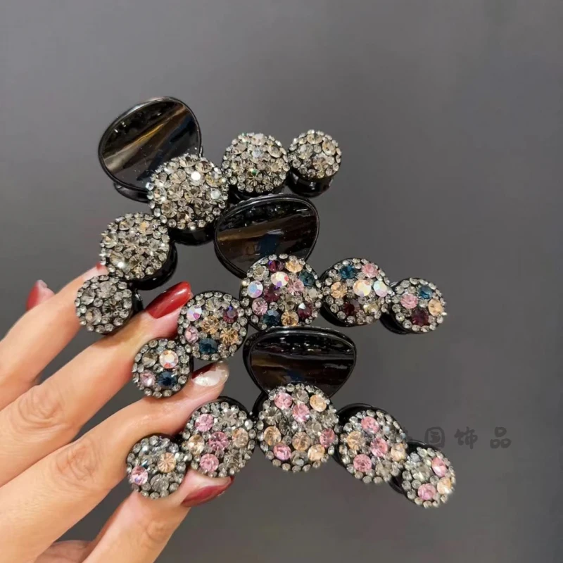 韩国施家水晶大抓夹盘发马尾抓夹高端轻奢后脑勺发卡百搭头发抓夹