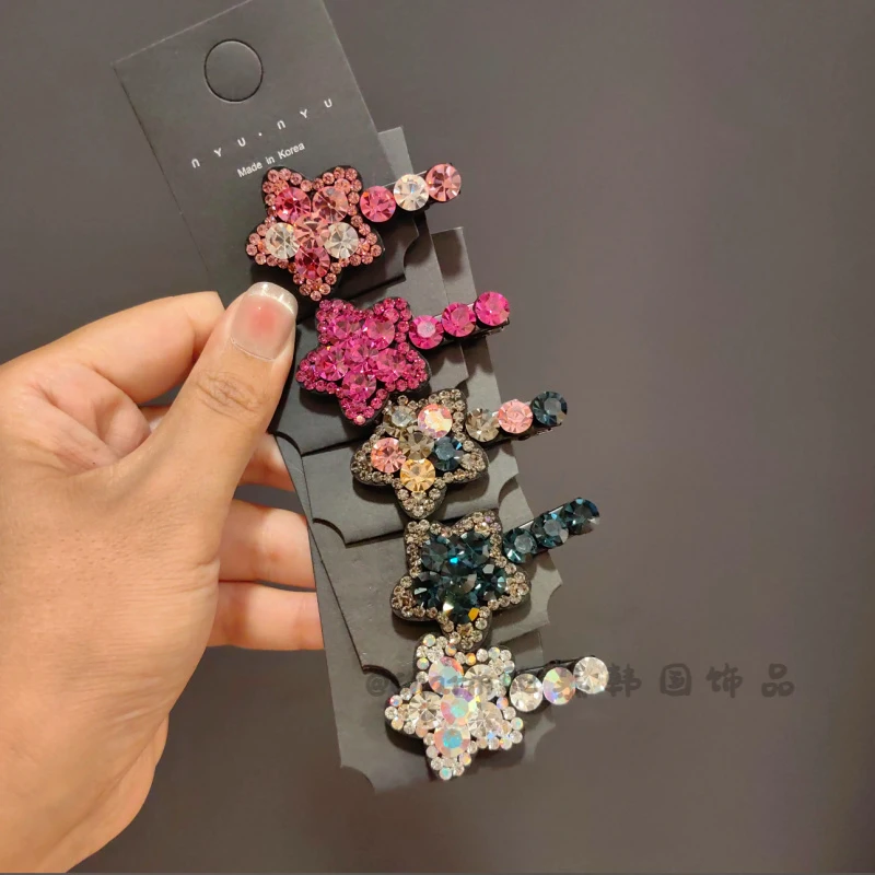 韩版施家钻鸭嘴夹网红款碎发夹可爱刘海侧边夹时尚满钻洋气发卡