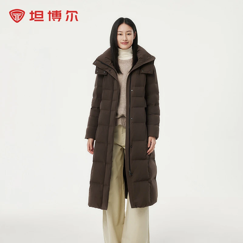【许半夏专属】坦博尔2024冬季新女长款宽松羽绒服TBF530872Z