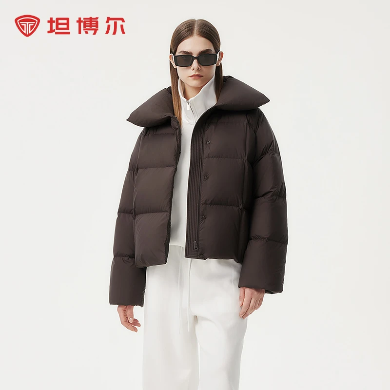 【大叔专享】坦博尔24新款女短款羽绒服翻领通勤百搭TBF530322Z