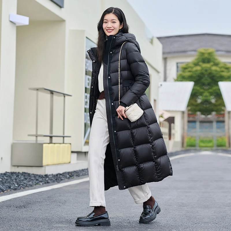 【大叔女装】甄选坦博尔收腰长款过膝都市风格鹅绒服TD236890