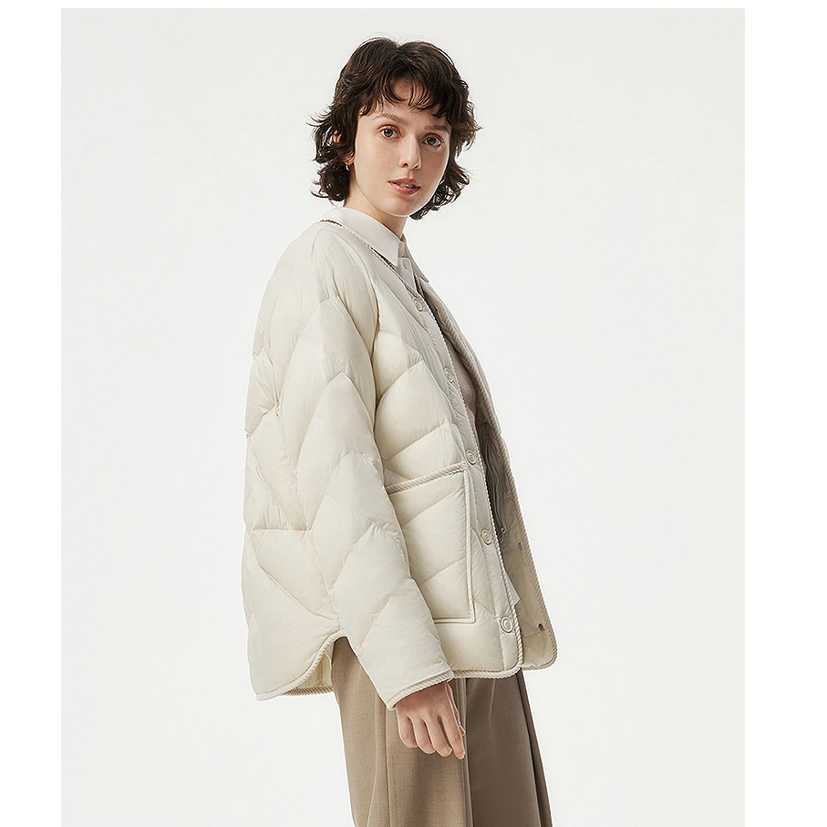 坦博尔好羽绒女短款羽绒服轻薄百搭叠穿秋冬外套TBF330258D【C】