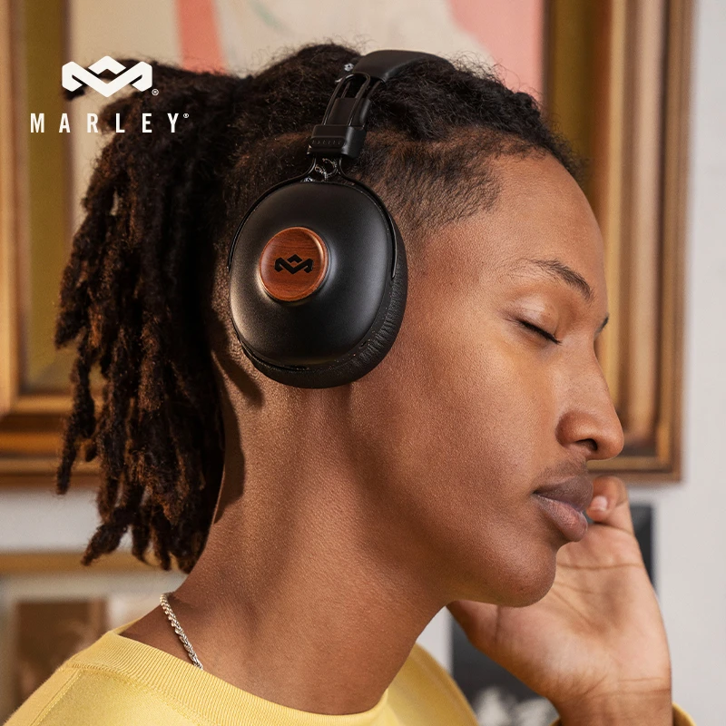 马利之家头戴式无线蓝牙耳机游戏运动音乐挂脖便携主动降噪立体