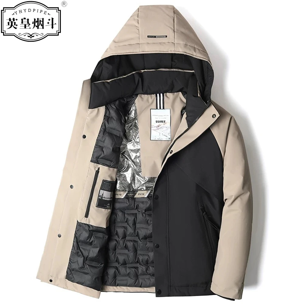 英皇烟斗/9021新款男士羽绒服冬季撞色加厚防寒外套