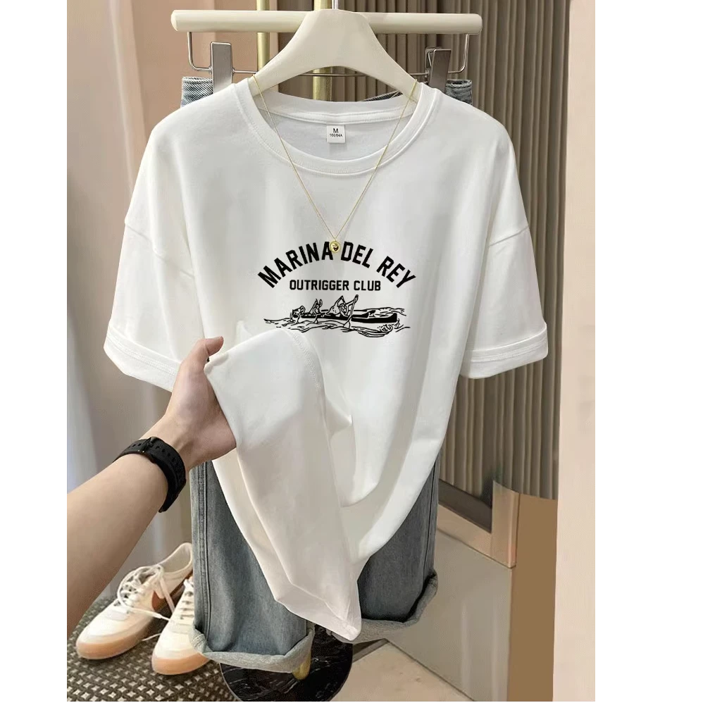 2025新款正肩磨毛短袖t恤女时尚百搭洋气白色上衣打底衫春夏秋季