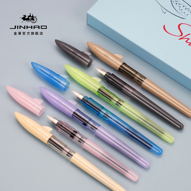 金豪卡通鲨鱼钢笔小学生三四年级专用男女孩书法练字正姿定制刻字